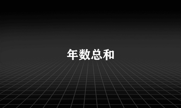 年数总和