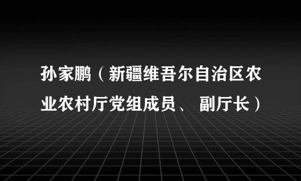 孙家鹏（新疆维吾尔自治区农业农村厅党组成员、 副厅长）