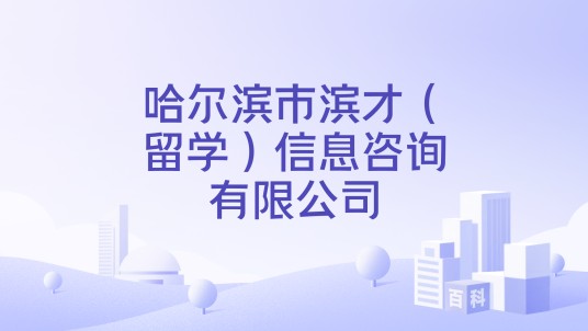 哈尔滨市滨才(留学)信息咨询有限公司
