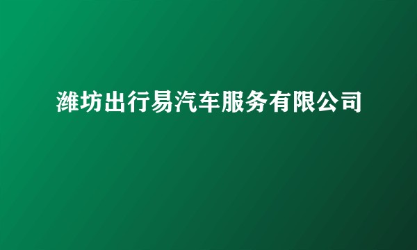潍坊出行易汽车服务有限公司