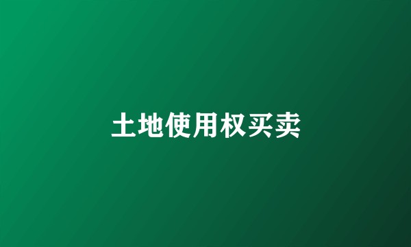 土地使用权买卖