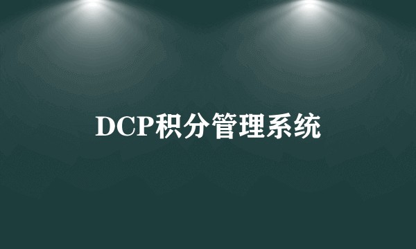 DCP积分管理系统
