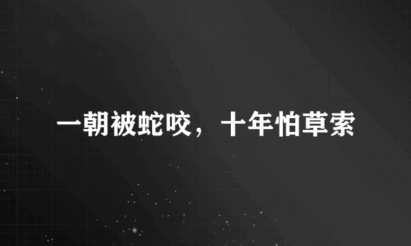 一朝被蛇咬，十年怕草索