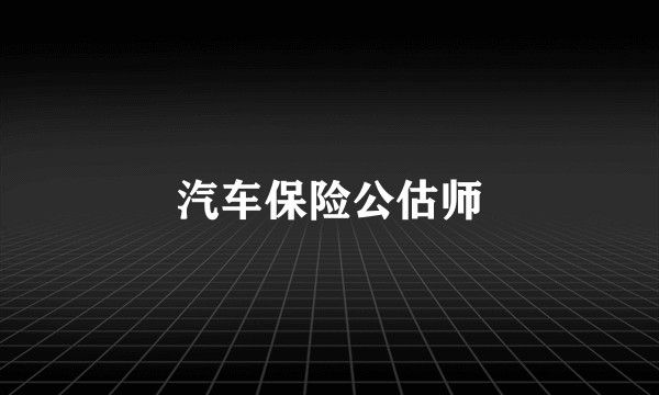 汽车保险公估师