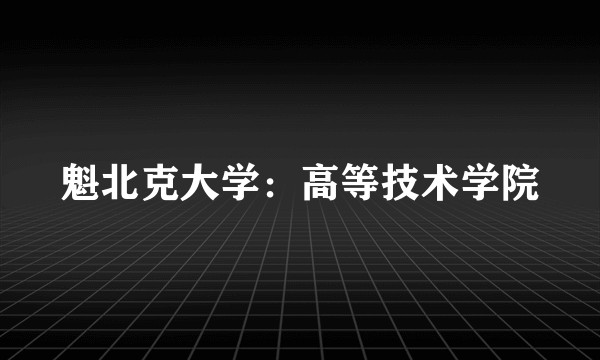 魁北克大学：高等技术学院