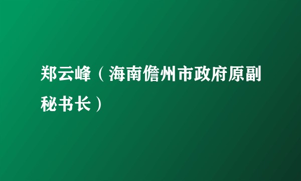 郑云峰（海南儋州市政府原副秘书长）
