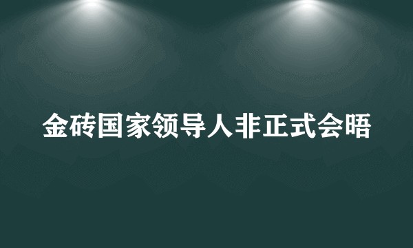 金砖国家领导人非正式会晤