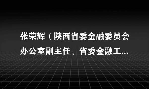 张荣辉（陕西省委金融委员会办公室副主任、省委金融工作委员会委员）