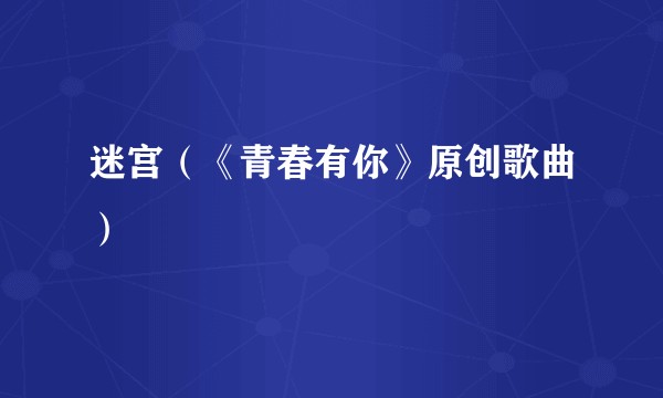 迷宫（《青春有你》原创歌曲）