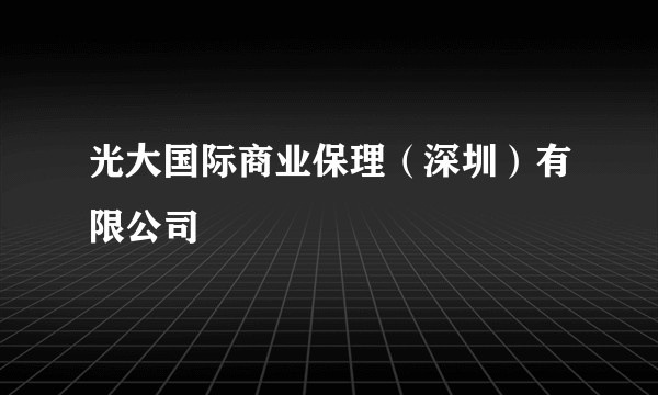 光大国际商业保理（深圳）有限公司