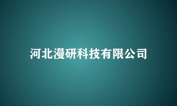 河北漫研科技有限公司