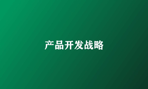 产品开发战略