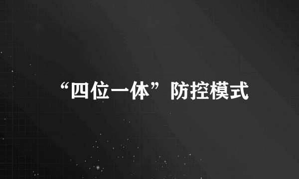 “四位一体”防控模式