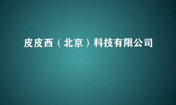 皮皮西（北京）科技有限公司