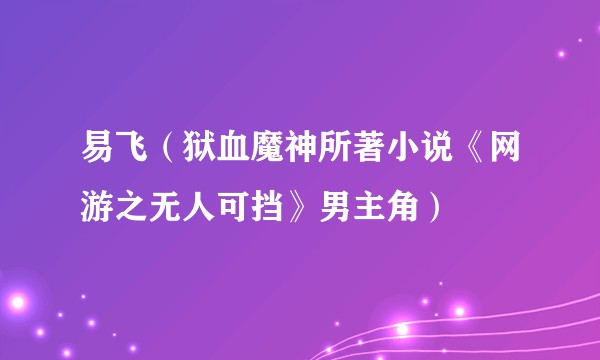 易飞（狱血魔神所著小说《网游之无人可挡》男主角）