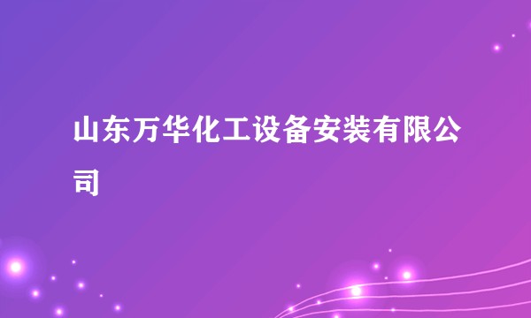 山东万华化工设备安装有限公司