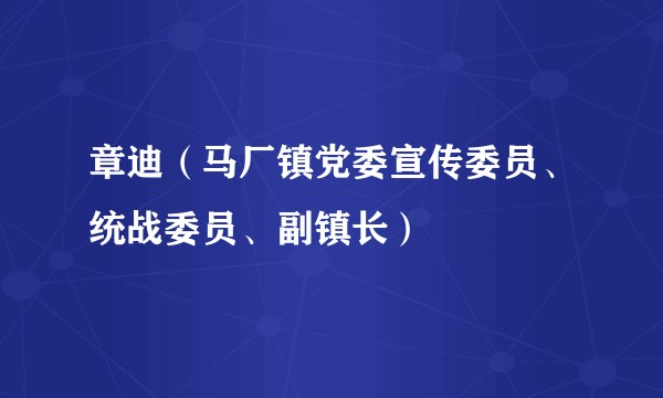 章迪（马厂镇党委宣传委员、统战委员、副镇长）