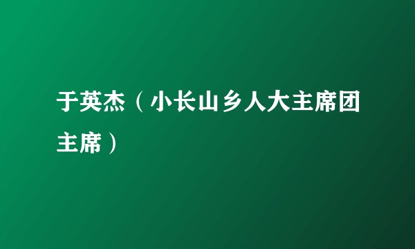 于英杰（小长山乡人大主席团主席）
