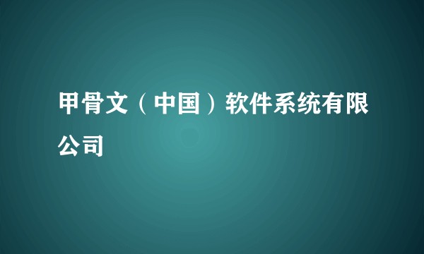 甲骨文（中国）软件系统有限公司