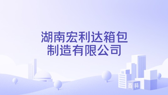 湖南宏利达箱包制造有限公司