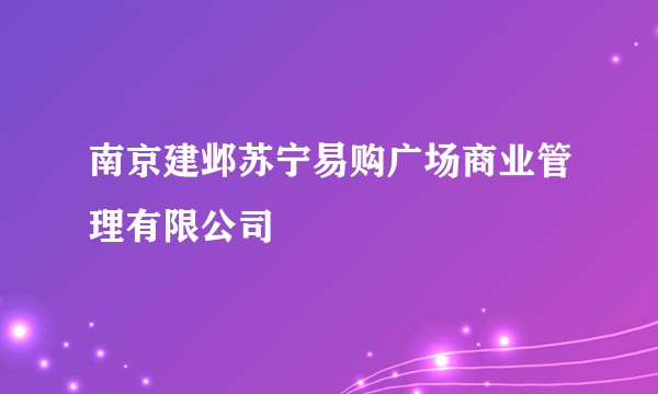 南京建邺苏宁易购广场商业管理有限公司