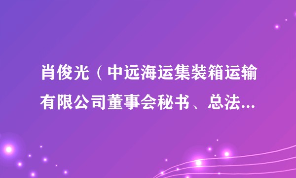肖俊光（中远海运集装箱运输有限公司董事会秘书、总法律顾问）