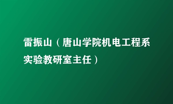 雷振山（唐山学院机电工程系实验教研室主任）