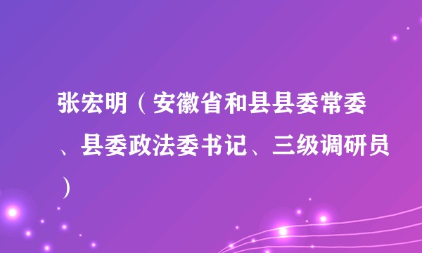 张宏明（安徽省和县县委常委、县委政法委书记、三级调研员）