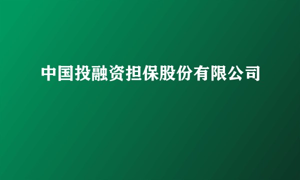 中国投融资担保股份有限公司