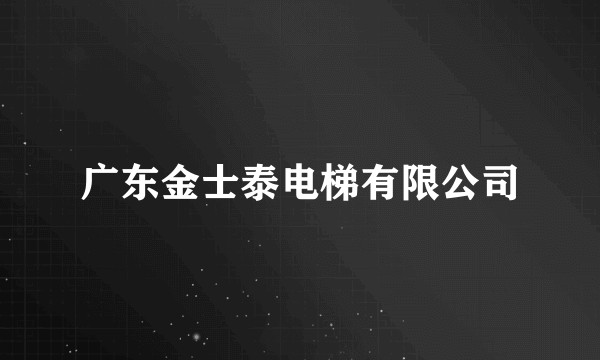 广东金士泰电梯有限公司