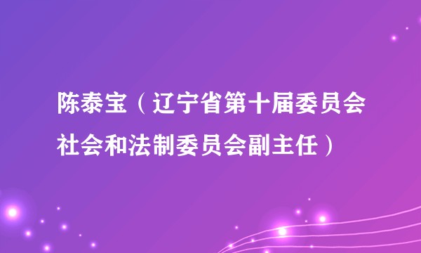 陈泰宝（辽宁省第十届委员会社会和法制委员会副主任）