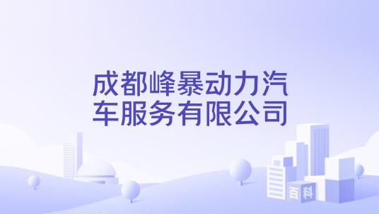 成都峰暴动力汽车服务有限公司