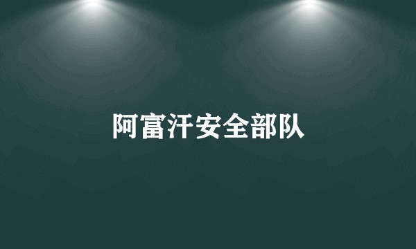 阿富汗安全部队