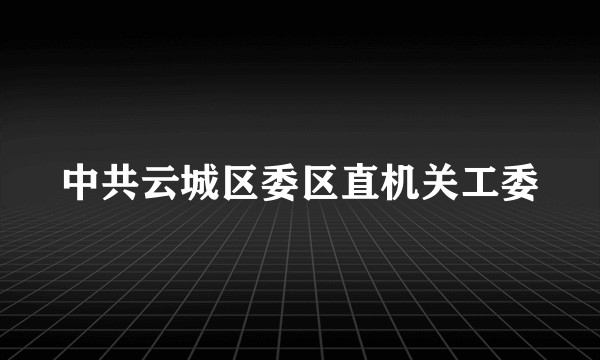 中共云城区委区直机关工委