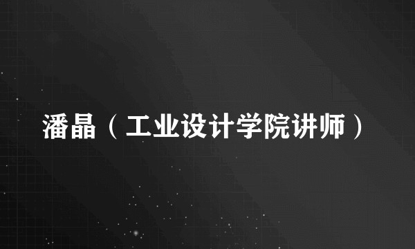 潘晶（工业设计学院讲师）