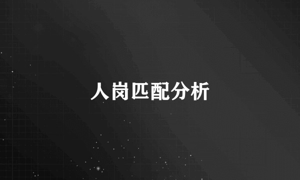人岗匹配分析