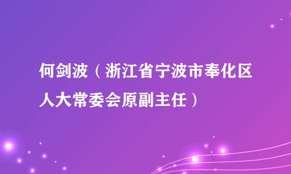 何剑波（浙江省宁波市奉化区人大常委会原副主任）