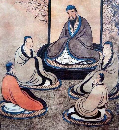 孔子杏坛讲学图