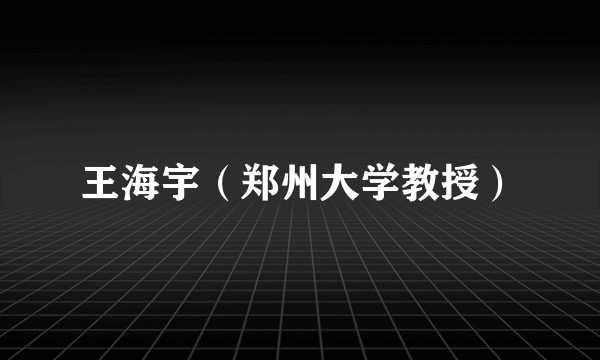 王海宇(郑州大学教授)