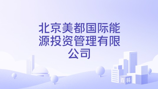 北京美都国际能源投资管理有限公司
