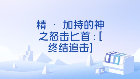 精 · 加持的神之怒击匕首 : [终结追击]