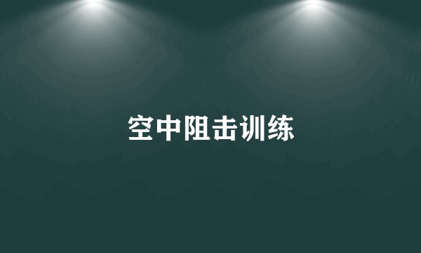 空中阻击训练