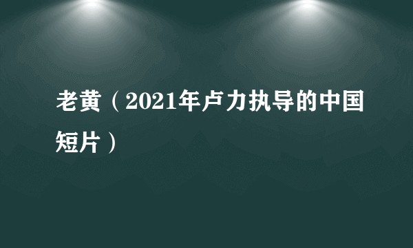老黄(2021年卢力执导的中国短片)