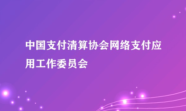中国支付清算协会网络支付应用工作委员会