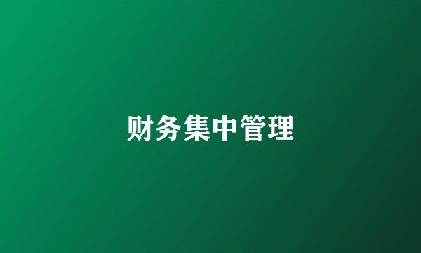 财务集中管理