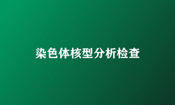 染色体核型分析检查