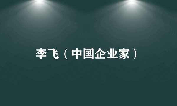 李飞（中国企业家）