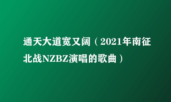 通天大道宽又阔（2021年南征北战NZBZ演唱的歌曲）