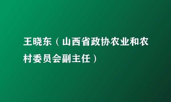 王晓东（山西省政协农业和农村委员会副主任）