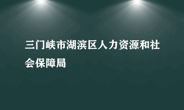 三门峡市湖滨区人力资源和社会保障局